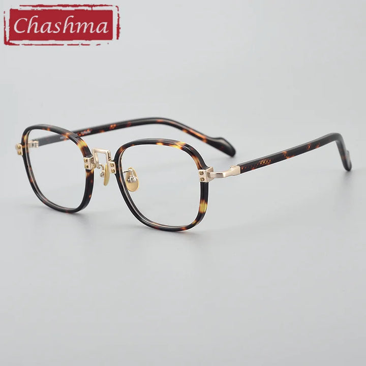 Chashma Unisex Full Rim Square Acetate Titanium Eyeglasses 190038.