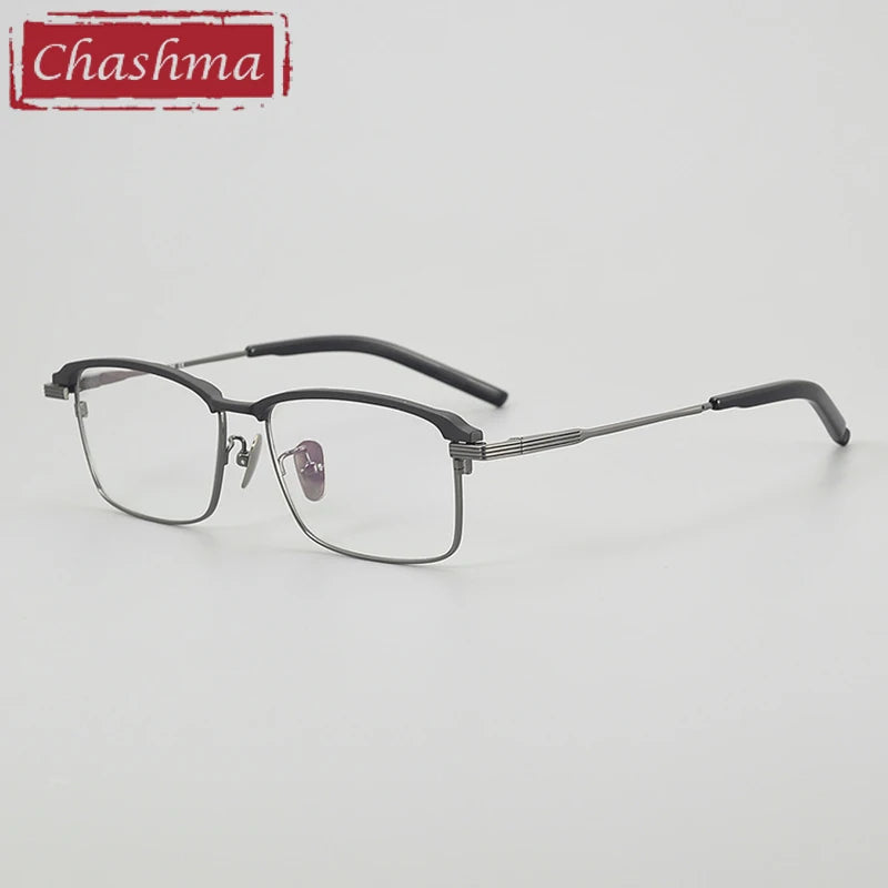 Chashma Ottica Unisex Full Rim Big Square Titanium Eyeglasses 38941
