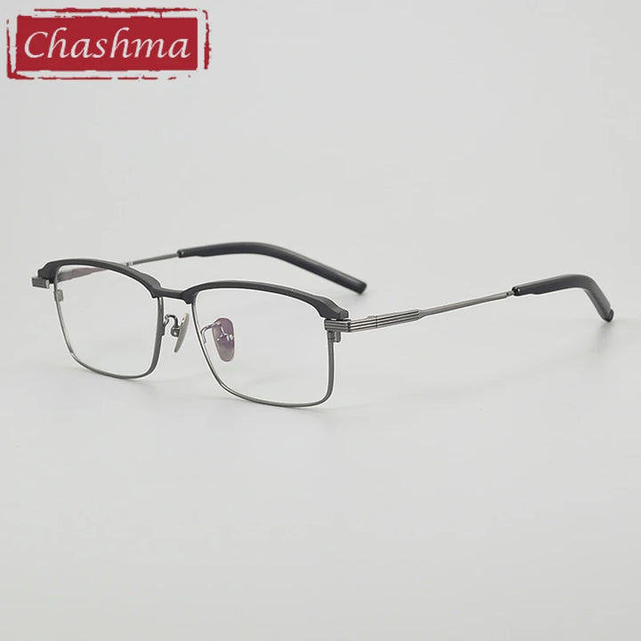 Chashma Ottica Unisex Full Rim Big Square Titanium Eyeglasses 38941