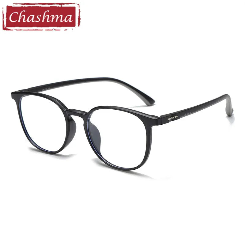 Chashma Unisex Full Rim Round Tr 90 Titanium Eyeglasses 81364 Full Rim Chashma Matte Black  