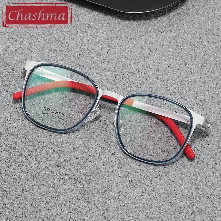 Chashma Women's Full Rim Round Square Titanium Acetate Eyeglasses 292203