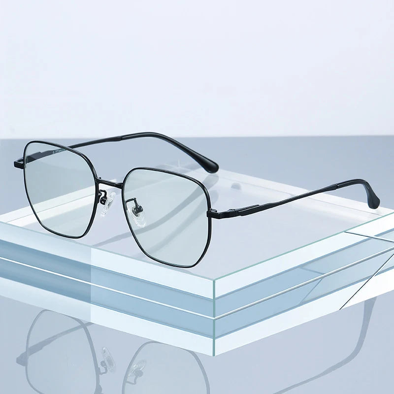 Hotony Women's Full Rim Polygon Square Titanium Eyeglasses 86209