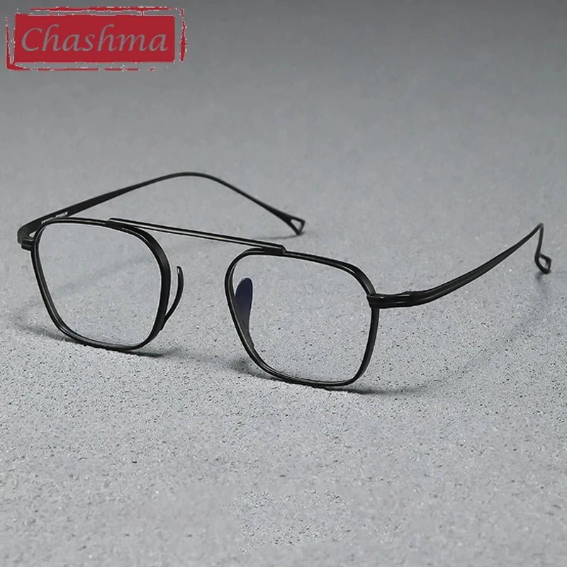Chashma Ochki Unisex Full Rim Square Titanium Eyeglasses 889501