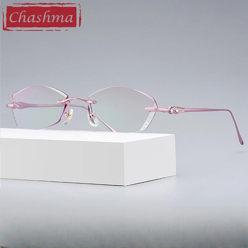 Chashma Women's Rimless Square Butterfly Titanium Eyeglasses 698037