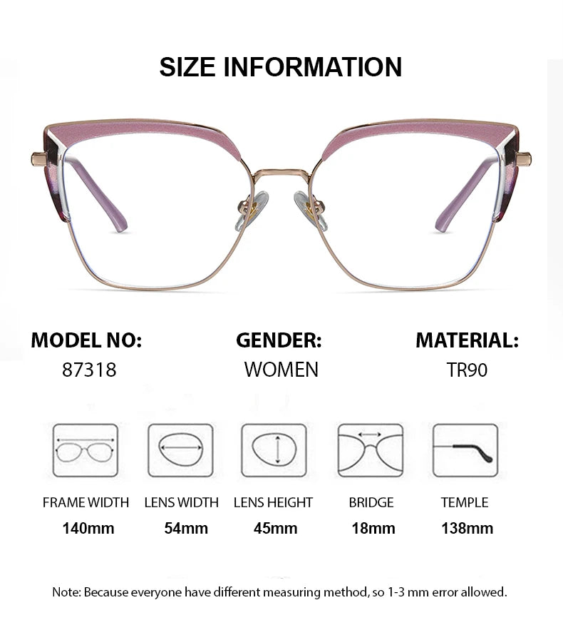 Chashma Women's Full Rim Cat Eye Tr 90 Titanium Eyeglasses 87318 Full Rim Chashma   