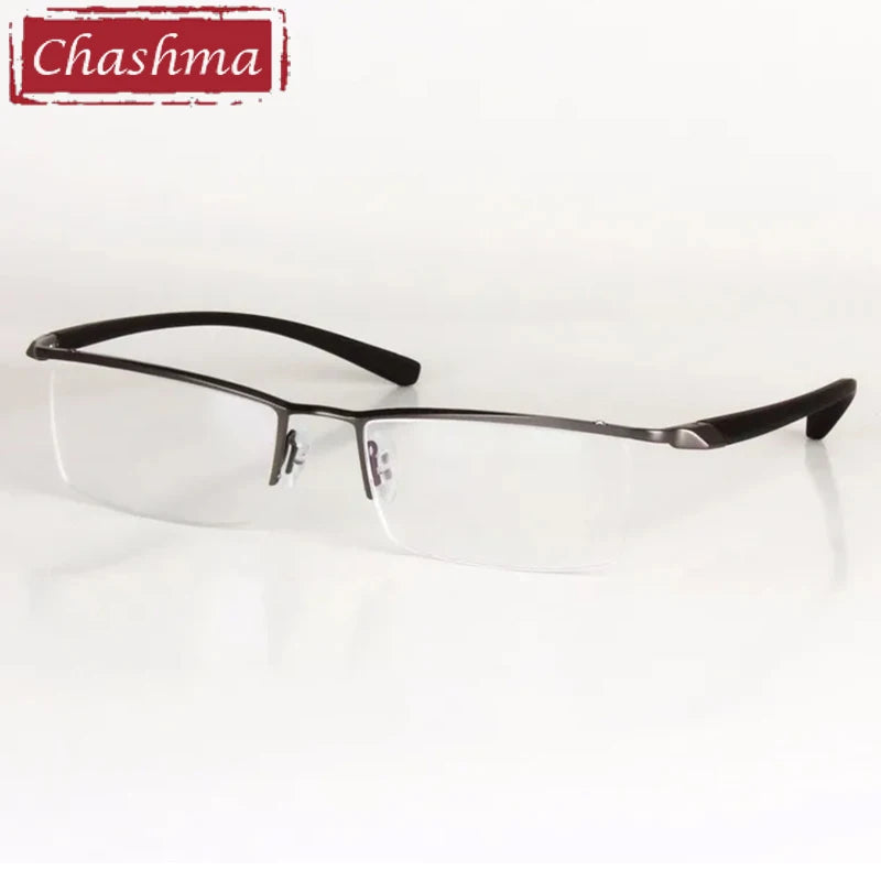 Chashma Men's Semi Rim Square Brow Line Alloy Eyeglasses 543018