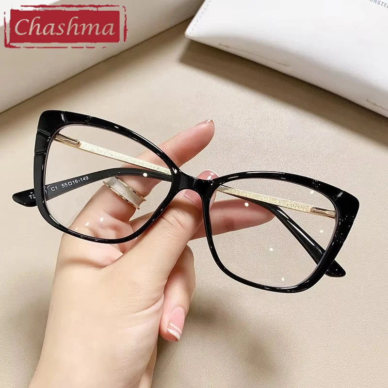 Chashma Women's Full Rim Square Cat Eye Tr 90 Alloy Eyeglasses 75721