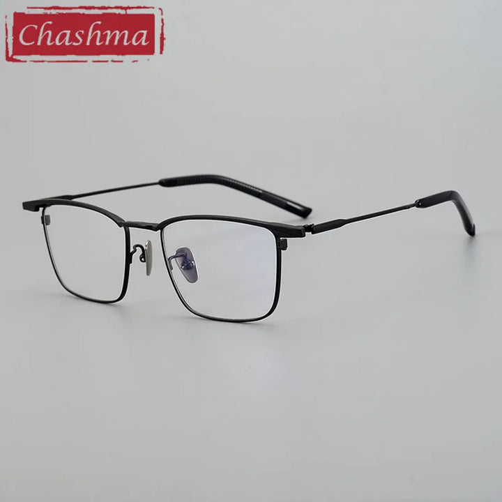 Chashma Unisex Full Rim Big Square Brow Line Titanium Eyeglasses 881156