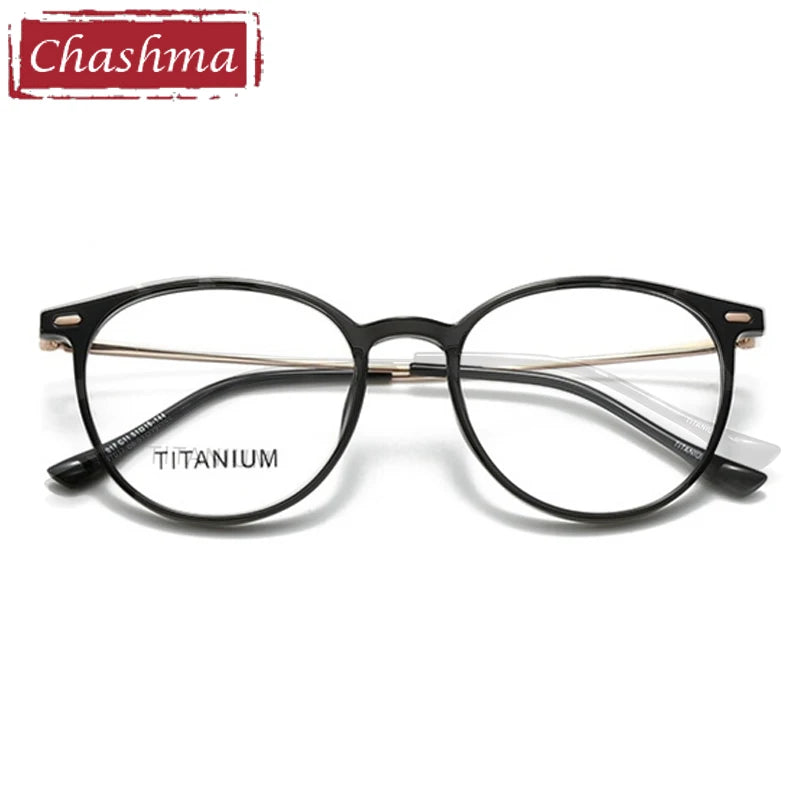 Chashma Ochki Women's Full Rim Round Tr 90 Titanium Eyeglasses 57017