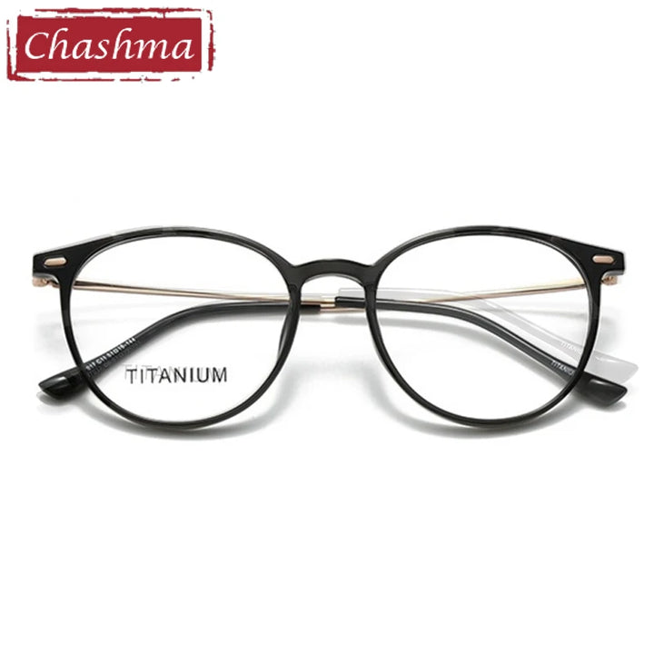 Chashma Ochki Women's Full Rim Round Tr 90 Titanium Eyeglasses 57017