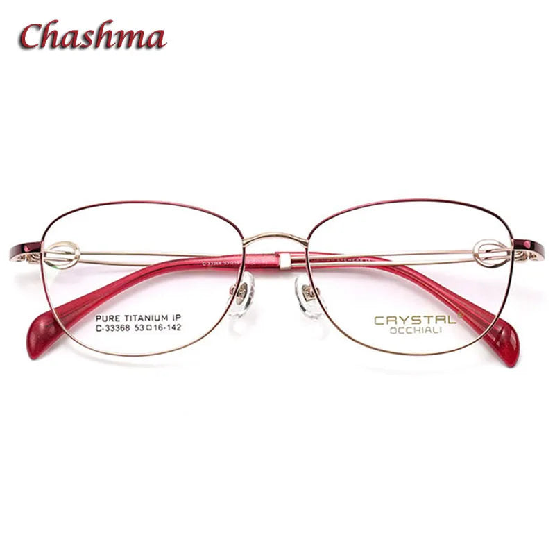 Chashma Ochki Women's Full Rim Square Titanium Eyeglasses 33368 Full Rim Chashma Ochki   