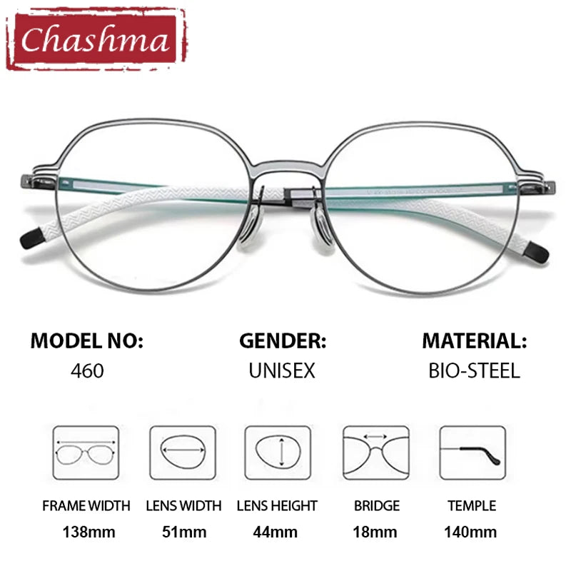 Chashma Ottica 460 unisex titanium prescription eyeglasses — view 2