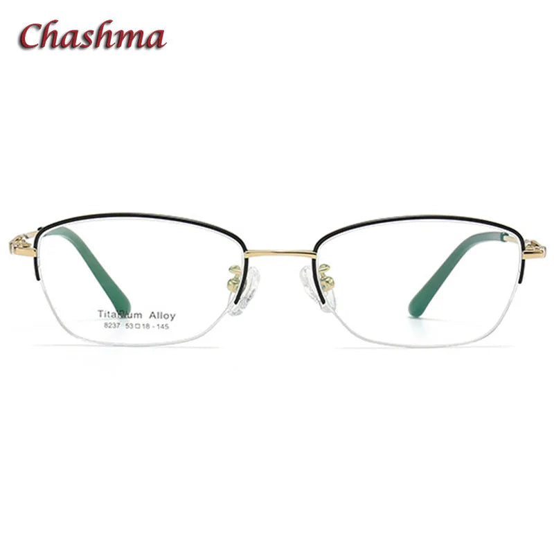 Chashma Ochki Women's Semi Rim Square Titanium Eyeglasses 8237 Semi Rim Chashma Ochki   