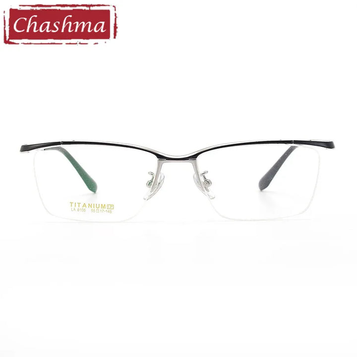 Chashma Unisex Semi Rim Brow Line Titanium Eyeglasses  6106 Semi Rim Chashma   