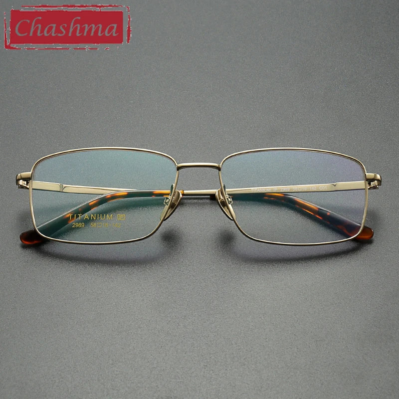 Chashma Ochki Men's Full Rim Polygon Square Titanium Eyeglasses 962969