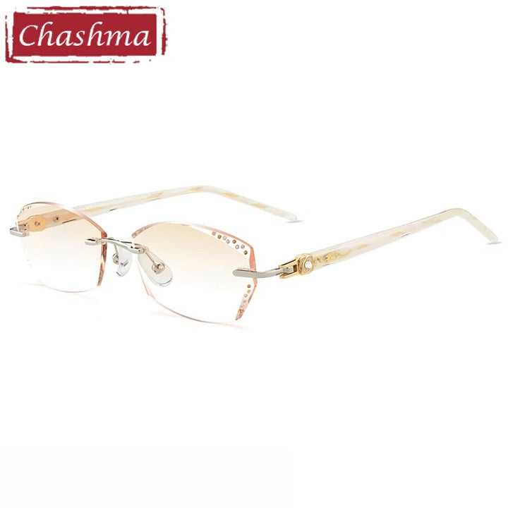 Chashma Women's Rimless Oval Butterfly Titanium Eyeglasses 669158