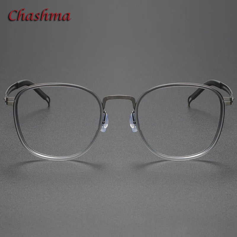 Chashma Ochki Unisex Full Rim Square Titanium Acetate Eyeglasses 2307 Full Rim Chashma Ochki   