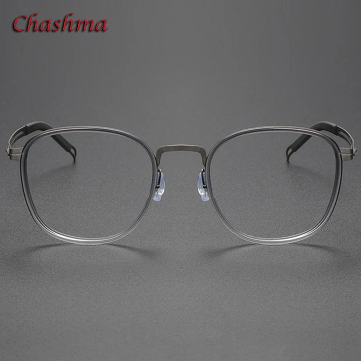 Chashma Ochki Unisex Full Rim Square Titanium Acetate Eyeglasses 2307 Full Rim Chashma Ochki   