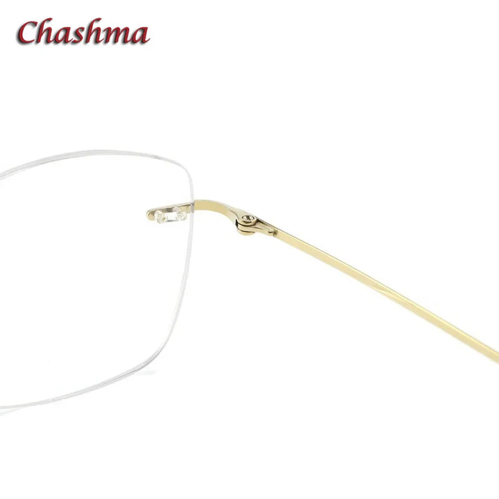 Chashma Ochki Unisex Rimless  Polygon Square Titanium Eyeglasses 9017 Rimless Chashma Ochki   