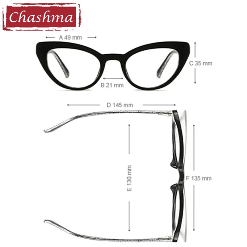 Chashma Women's Full Rim Oval Cat Eye Acetate Eyeglasses 882012