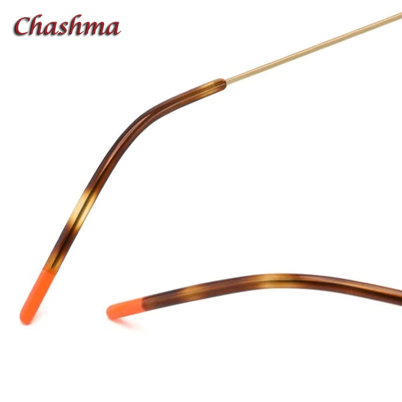 Chashma Ochki Unisex Rimless  Polygon Square Titanium Eyeglasses 9017 Rimless Chashma Ochki   