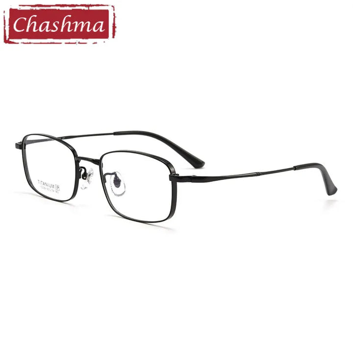 Chashma Unisex Full Rim Square Titanium Eyeglasses 15339 Full Rim Chashma Black  