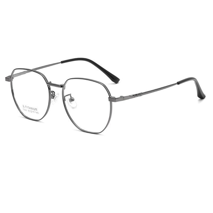 KatKani Unisex Full Rim Polygonal Titanium Alloy Eyeglasses 1008TH Full Rim KatKani Eyeglasses   