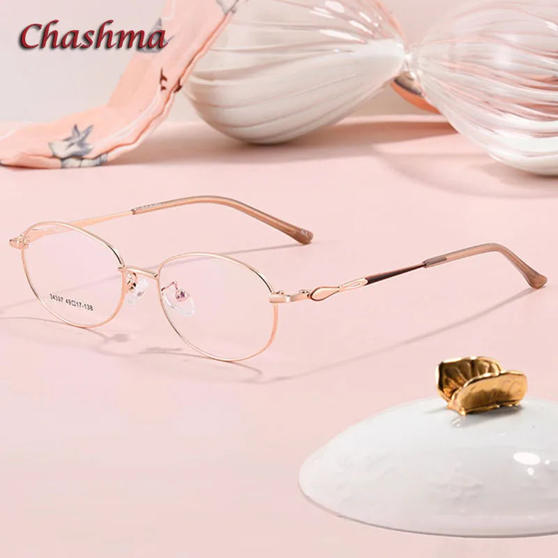 Chashma Ochki Women's Full Rim Oval Stainless Steel Eyeglasses 34397 Full Rim Chashma Ochki   