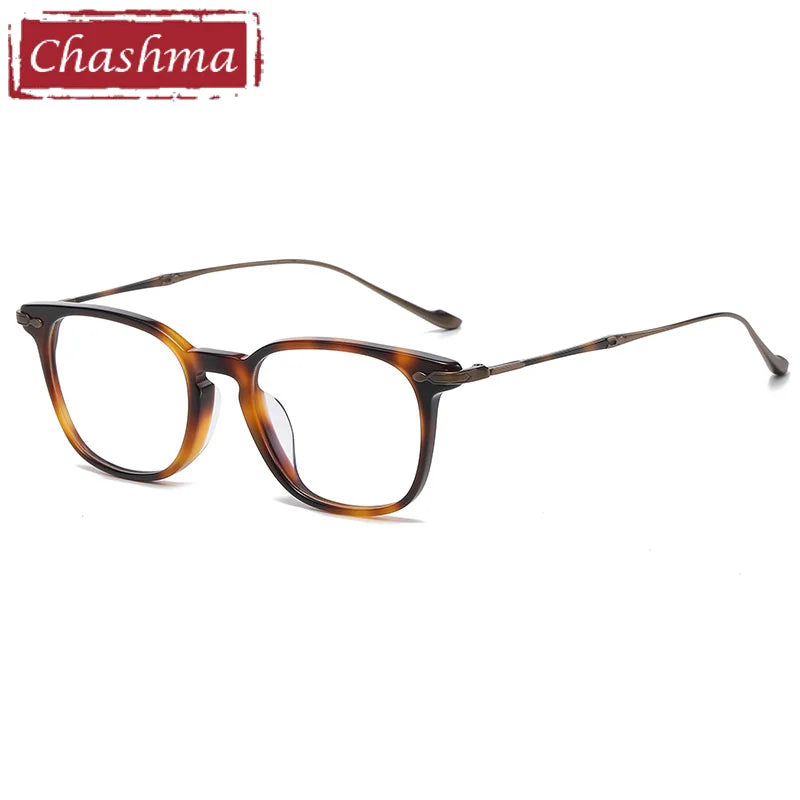 Chashma Unisex Full Rim Square Acetate Titanium Eyeglasses 685888