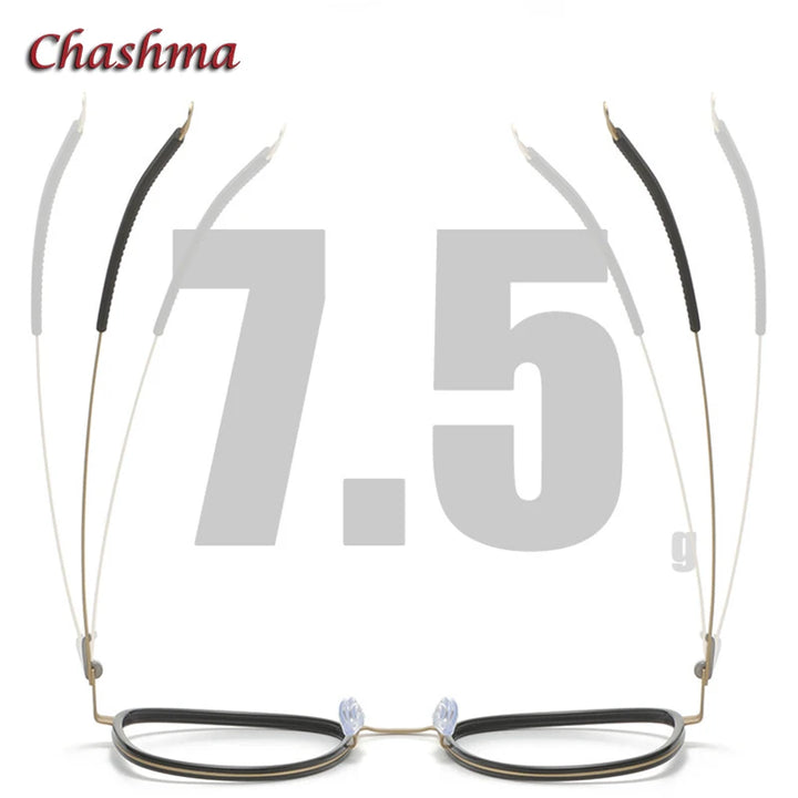 Chashma Ochki Unisex Full Rim Square Titanium Acetate Eyeglasses 2307 Full Rim Chashma Ochki   