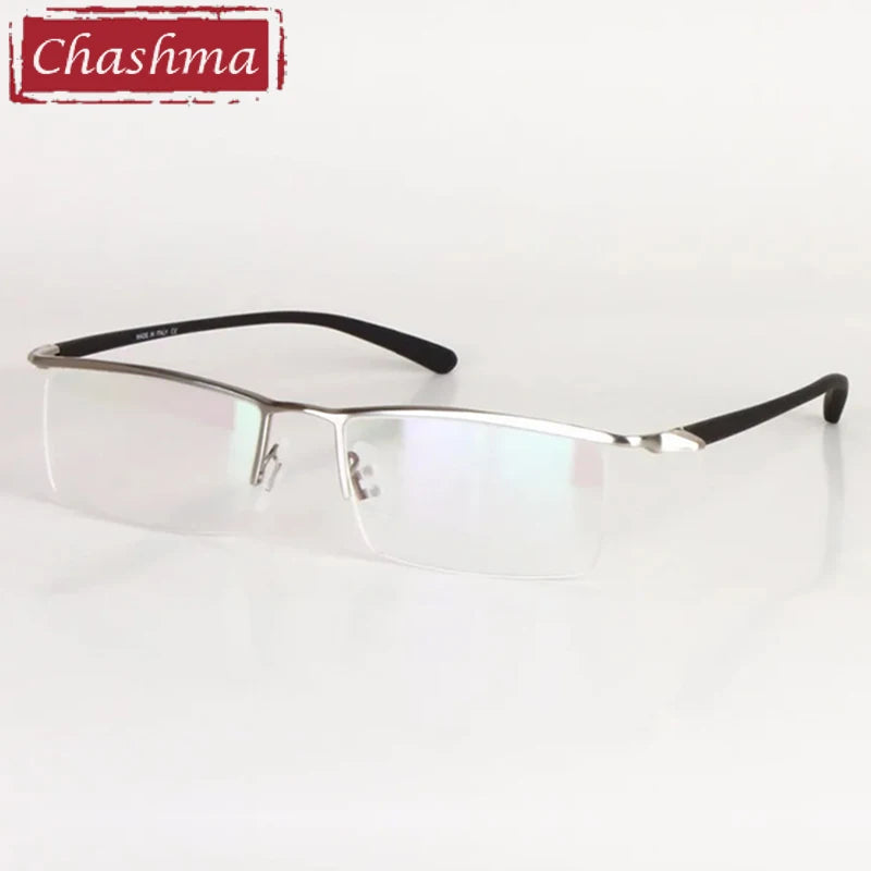 Chashma Men's Semi Rim Square Brow Line Alloy Eyeglasses 543018