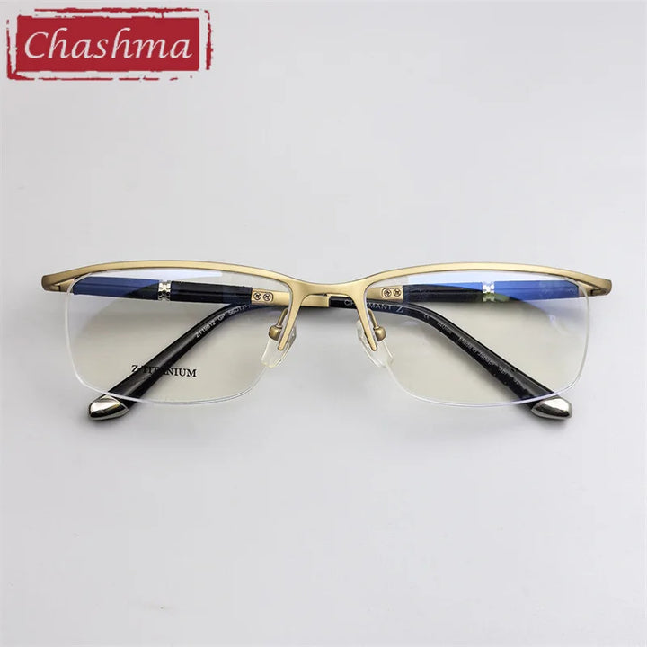 Chashma Unisex Semi Rim Square Brow Line Titanium Eyeglasses 819812