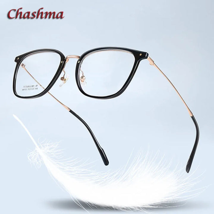 Chashma Ochki Women's Full Rim Square Tr 90 Titanium Eyeglasses 8103 Full Rim Chashma Ochki   