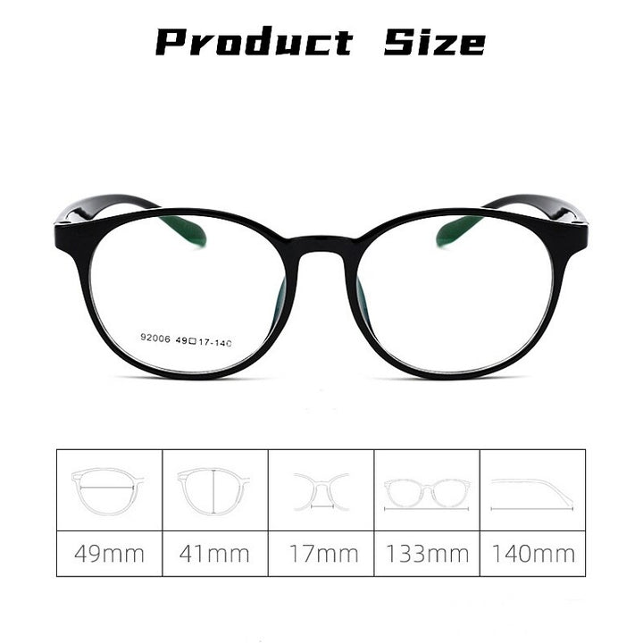 Yimaruili Unisex Full Rim Square Round Tr 90 Eyeglasses 0692006 Full Rim Yimaruili Eyeglasses   