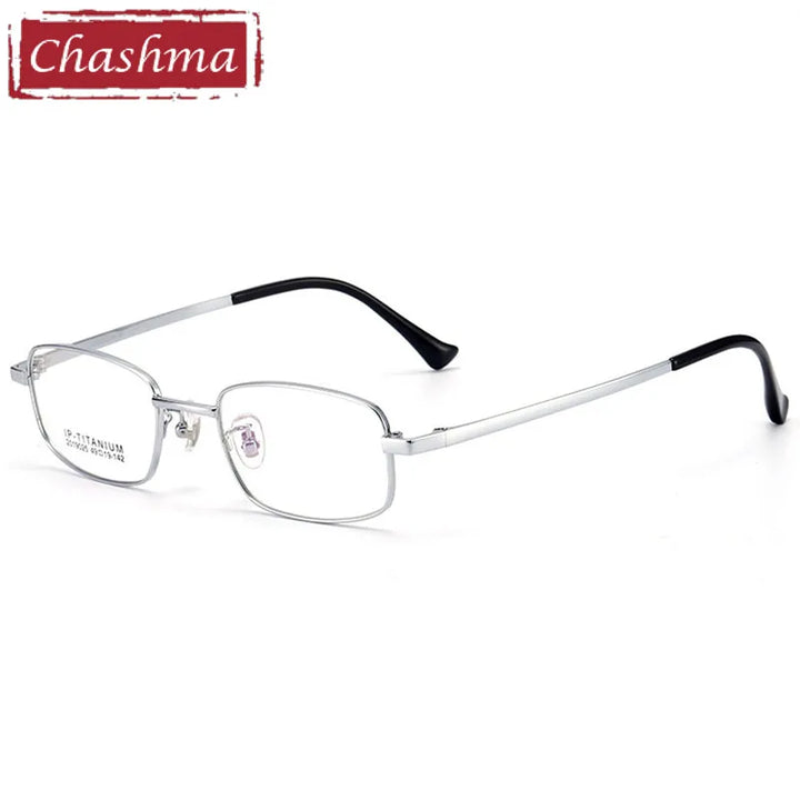 Chashma Ottica Unisex Full Rim Square Titanium Eyeglasses 9025 Full Rim Chashma Ottica Silver  