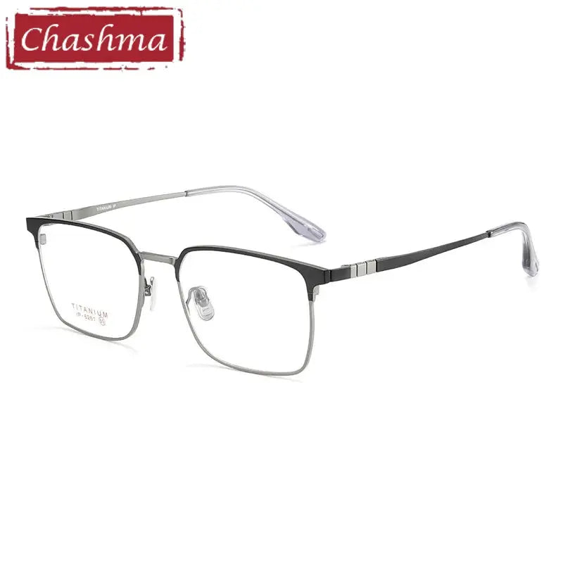Chashma Ottica Unisex Full Rim Square Titanium Eyeglasses 976261 FuzWeb