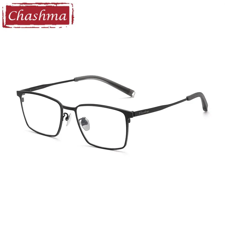 Chashma Unisex Full Rim Square Titanium Eyeglasses 9861 Full Rim Chashma Black  