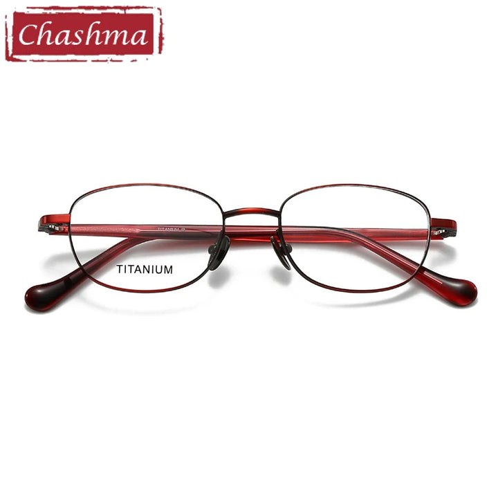Chashma Ottica Women's Full Rim Oval AcetateTitanium Eyeglasses 407002