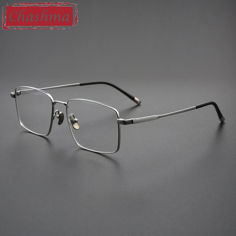 Chashma Ottica Men's Full Rim Square Titanium Eyeglasses 62802