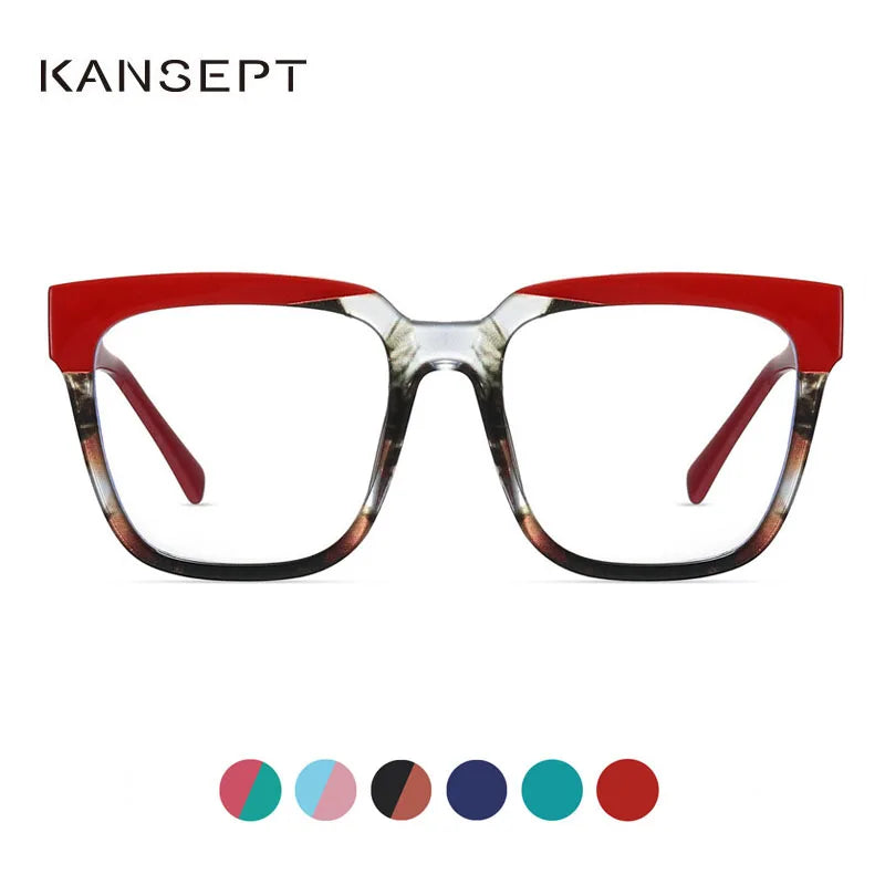 Kansept Women's Full Rim Square Polycarbonate Eyeglasses 87296 Full Rim Kansept   