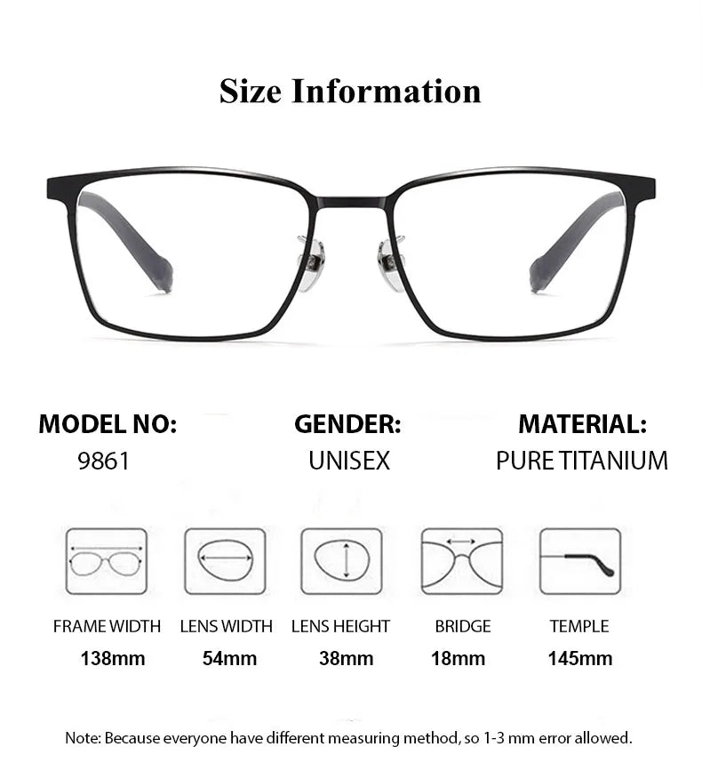 Chashma Unisex Full Rim Square Titanium Eyeglasses 9861 Full Rim Chashma   