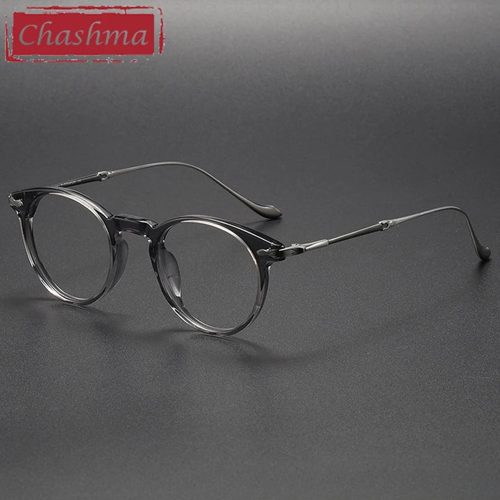 Chashma Ochki Women's Full Rim Round Acetate Titanium Eyeglasses 932056
