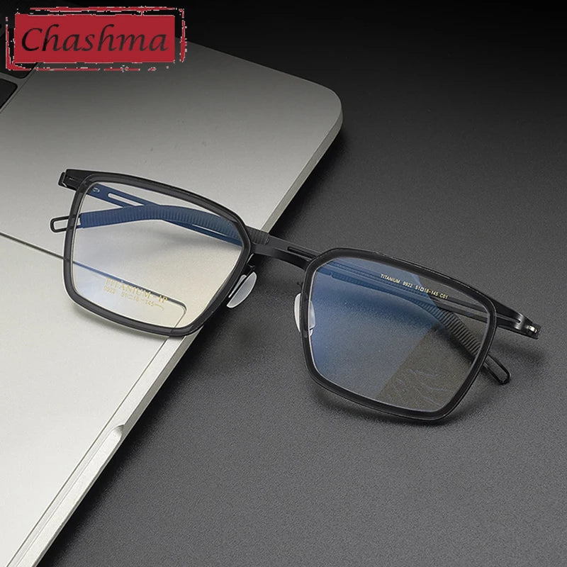 Chashma Unisex Full Rim Square Acetate Titanium Eyeglasses 9922 Full Rim Chashma   