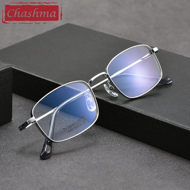 Chashma Unisex Full Rim Square Titanium Eyeglasses 15339 Full Rim Chashma   