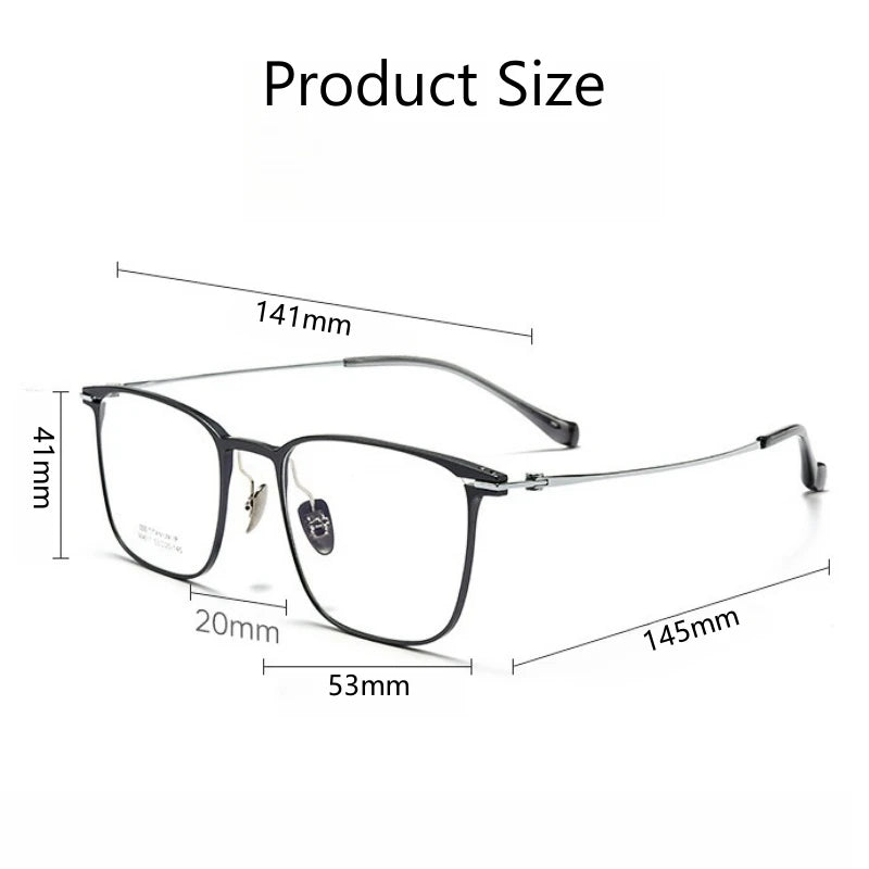 Yimaruili Men's Full Rim Square Titanium Eyeglasses 41726 Full Rim Yimaruili Eyeglasses