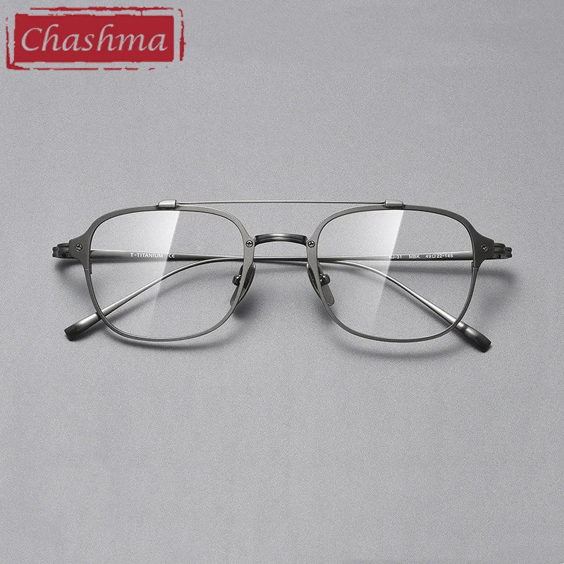 Chashma Men's Full Rim Square Double Bridge Titanium Eyeglasses 778431