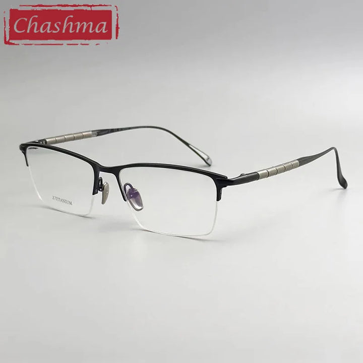 Chashma Unisex Semi Rim Square Brow Line Titanium Eyeglasses 27061 Semi Rim Chashma   