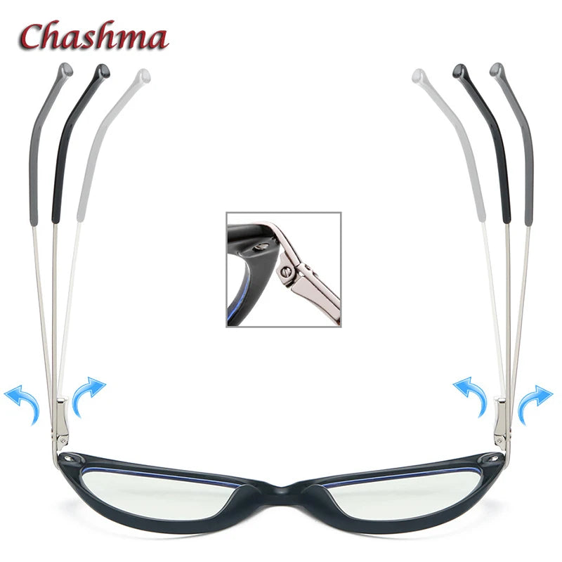 Chashma Ochki Women's Full Rim Cat Eye Tr 90 Stainless Steel Eyeglasses 72003 Full Rim Chashma Ochki   