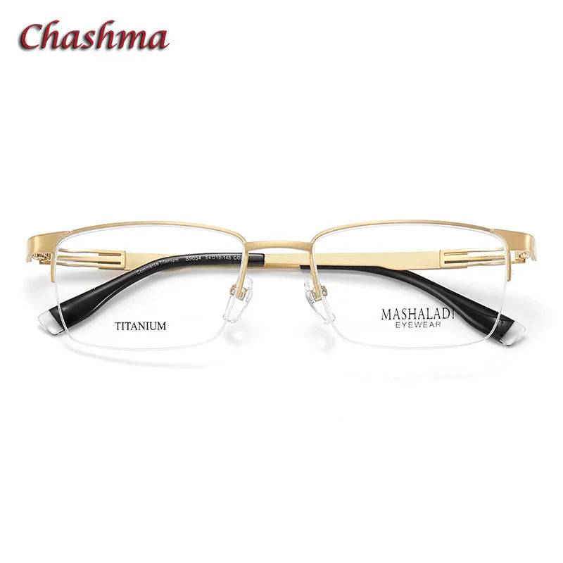 Chashma Ochki Men's Semi Rim Square Titanium Eyeglasses 9054 Semi Rim Chashma Ochki   