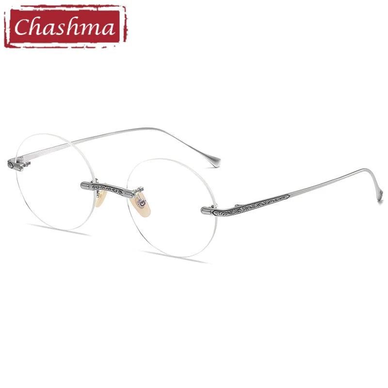 Chashma Women's Rimless Round Titanium Eyeglasses 885933.